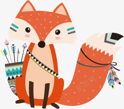 床头画卡通可爱狐狸装饰图案高清图片