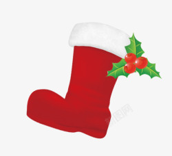 圣诞红色袜子素材