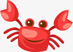 开心的螃蟹卡通红色螃蟹高清图片