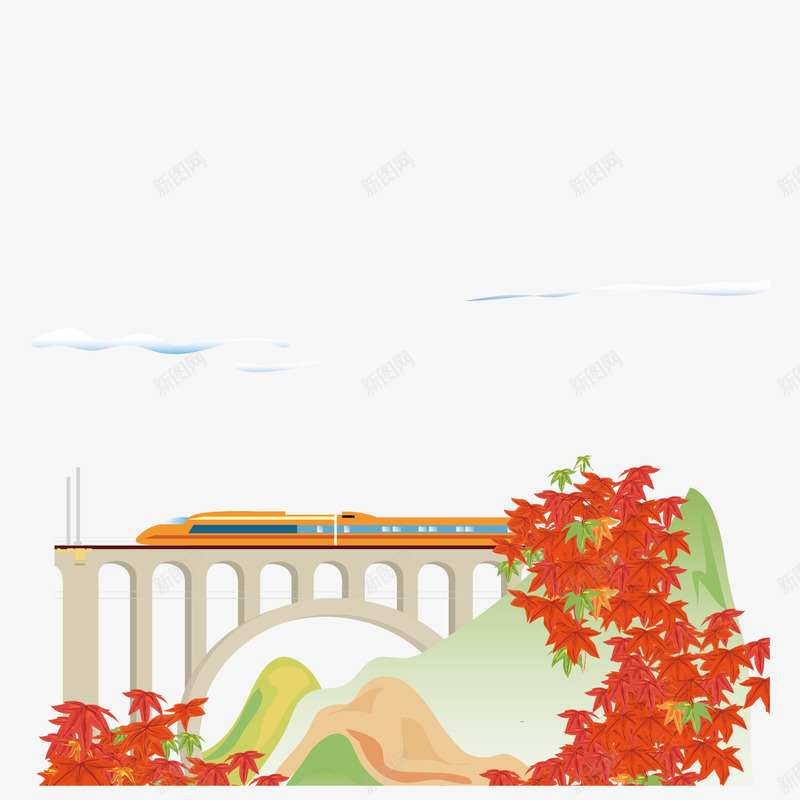 修在大桥上的火车道png免抠素材_新图网 https://ixintu.com 大桥 火车 铁路