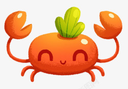 彩绘螃蟹彩绘萌萌哒小螃蟹高清图片