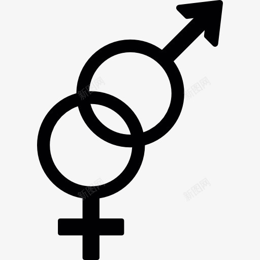 男性和女性的象征图标png_新图网 https://ixintu.com 人 十字架 女人 标志 箭