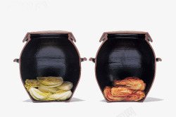 韩式剖面的泡菜罐子素材