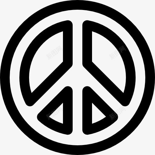 和平图标png_新图网 https://ixintu.com 标志 象征和平的嬉皮士