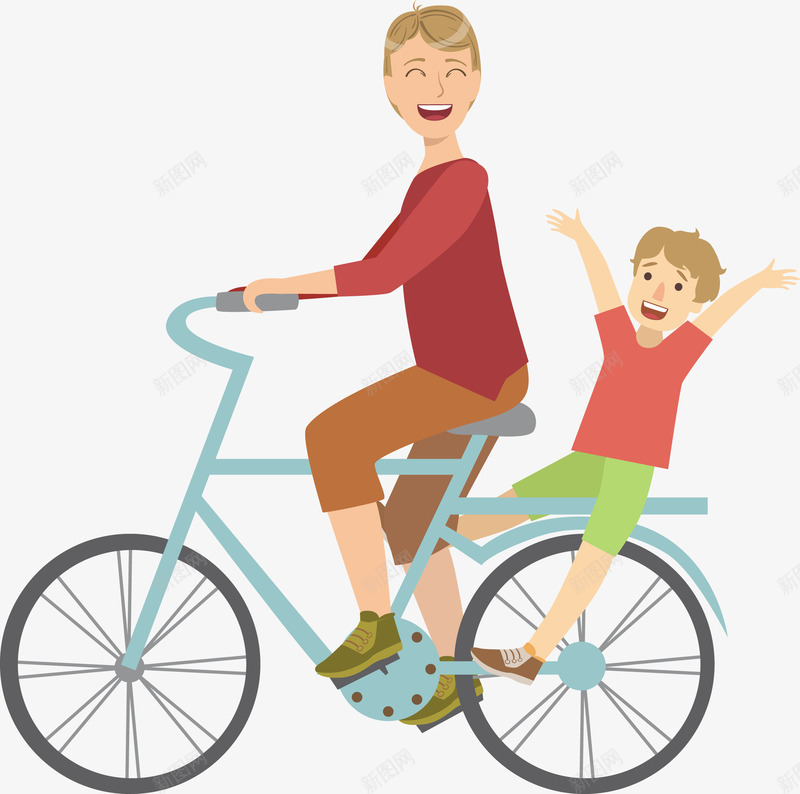 父亲骑自行车矢量图eps免抠素材_新图网 https://ixintu.com 父亲 父亲骑车 矢量自行车 自行车 自行车PNG 骑车 骑车下载 矢量图