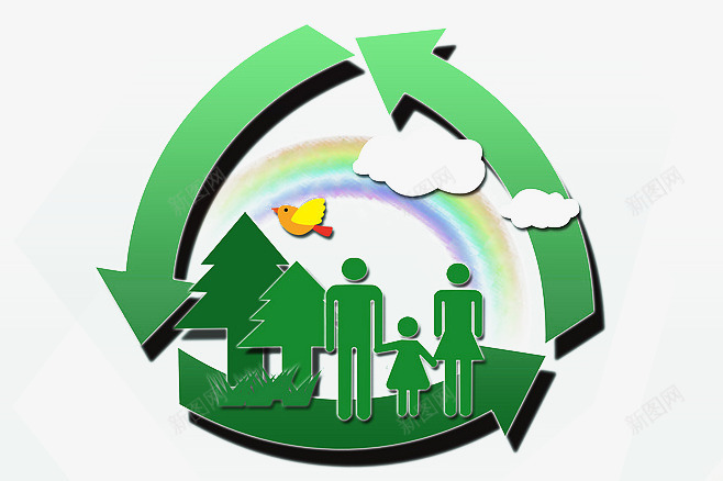 循环低碳元素png免抠素材_新图网 https://ixintu.com 低碳 保护地球 地球生态 绿色环保