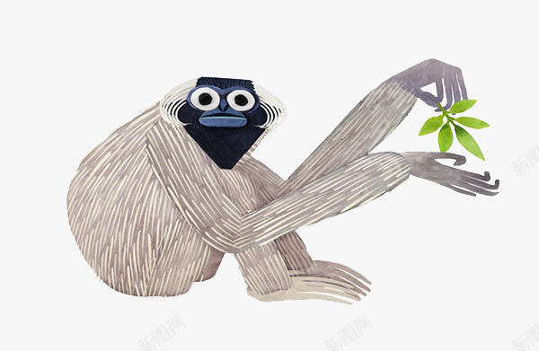 卡通长臂猴png免抠素材_新图网 https://ixintu.com 猩猩 猴子 猿猴 长臂猴