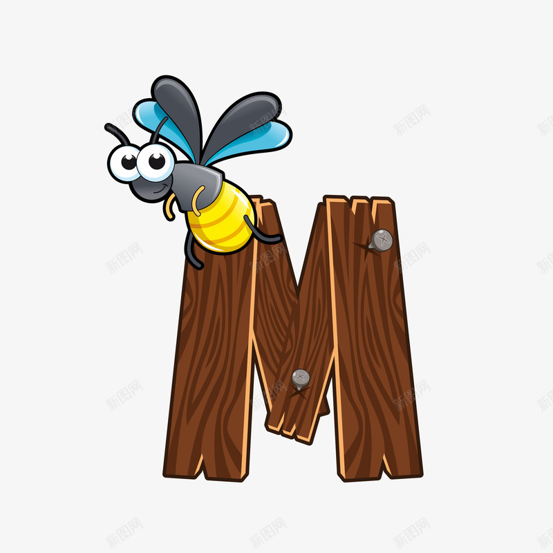 卡通可爱字母动物矢量图eps免抠素材_新图网 https://ixintu.com 卡通 卡通字母M 卡通的 可爱 可爱的 蜜蜂 矢量图