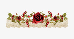 花边玫瑰装饰图案素材