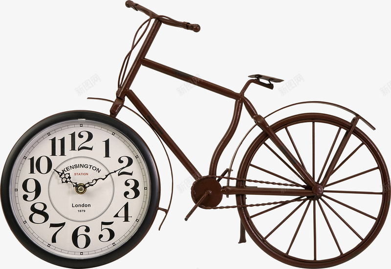创意时钟自行车摆件png免抠素材_新图网 https://ixintu.com 创意 摆件 时钟摆件 自行车