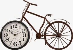 创意时钟自行车摆件素材