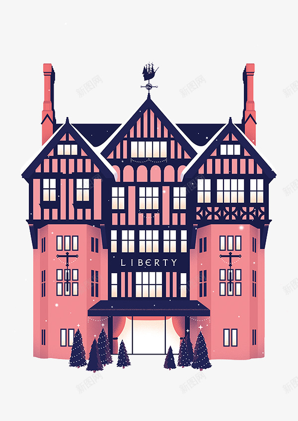 卡通欧式建筑png免抠素材_新图网 https://ixintu.com 卡通 城市建筑 房子 手绘 欧式建筑 粉色 蓝色 高楼