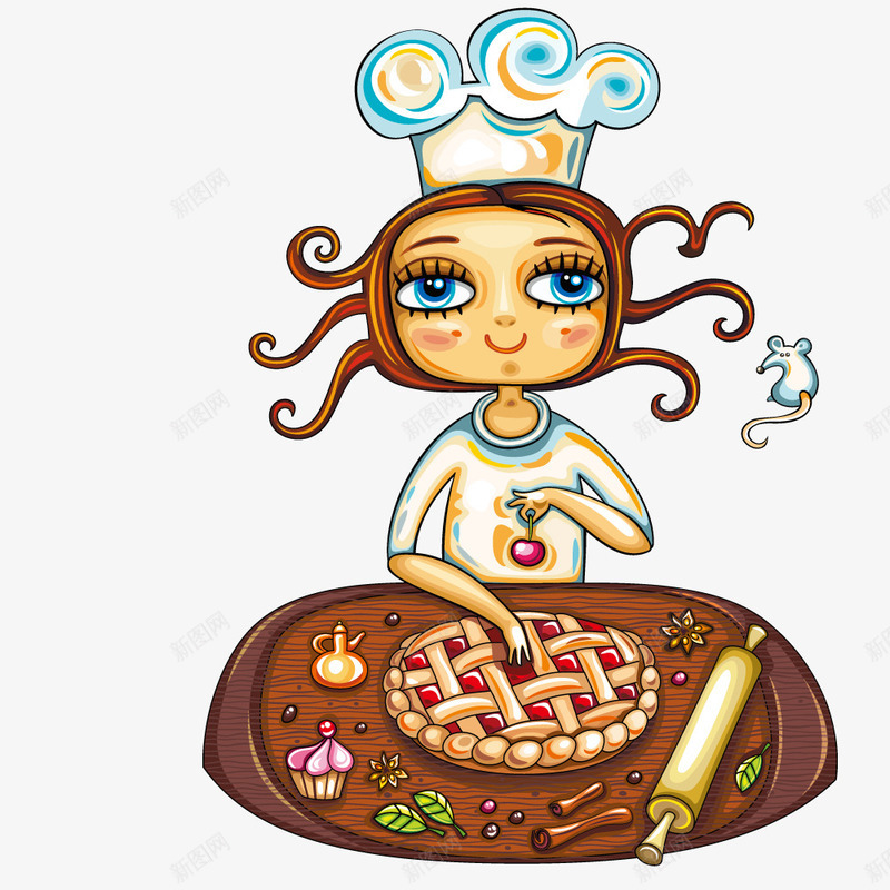 做披萨的女厨师png免抠素材_新图网 https://ixintu.com 厨娘 厨师 女 披萨