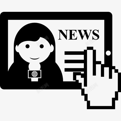 女记者在平板图标png_新图网 https://ixintu.com iPad 一方面 人 女人 新闻 新闻记者