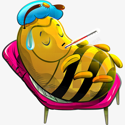 蜜蜂发烧可爱卡通图标png_新图网 https://ixintu.com 卡通 发烧 可爱 图标 蜜蜂