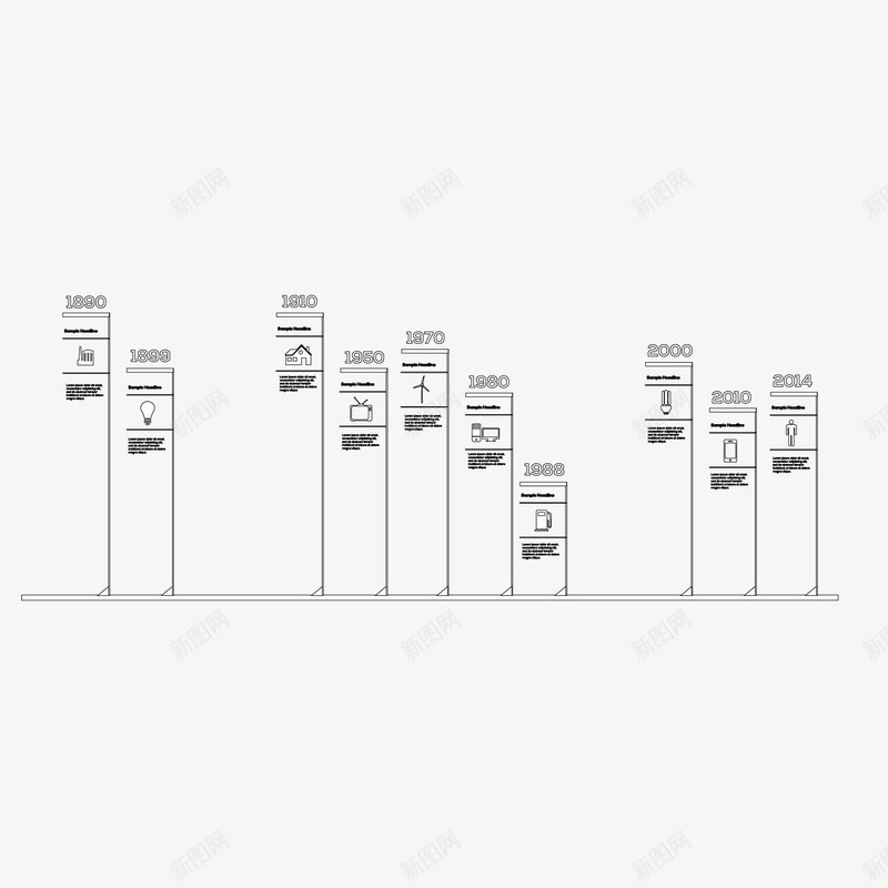 灰白色商务时间轴png免抠素材_新图网 https://ixintu.com 商务 时间轴 活动时间轴 灰白色