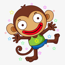 彩色小猴子卡通小猴子高清图片