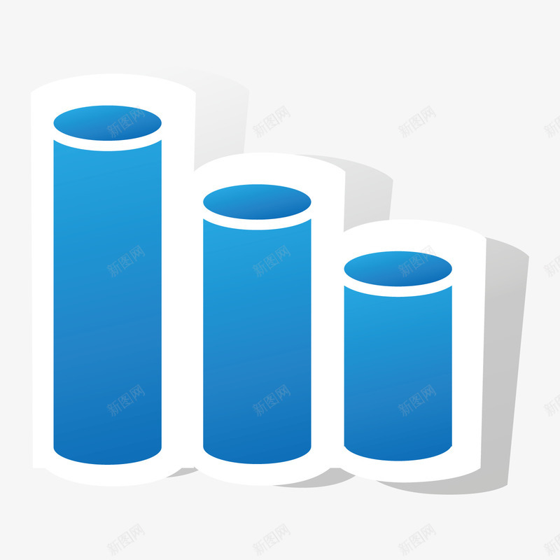 蓝色渐变柱形数据分析矢量图图标ai_新图网 https://ixintu.com 光泽 分析 卡通 图标 数据 柱形 渐变 蓝色 矢量图
