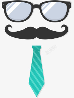 眼镜胡须和领带素材