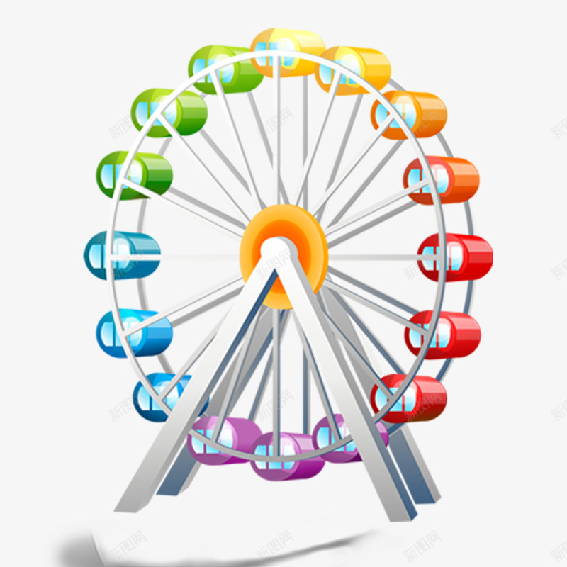 卡通转轮png免抠素材_新图网 https://ixintu.com 元素 图案 大转轮 大风车 装饰