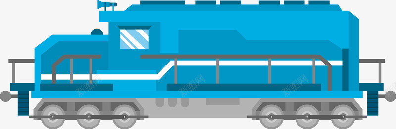 卡通蓝色老式火车图png免抠素材_新图网 https://ixintu.com Q版小火车 交通工具 出行工具 卡通火车 火车 火车矢量图 蓝色 车 车子