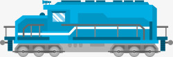 卡通蓝色老式火车图素材