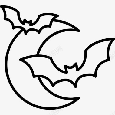 蝙蝠和Moon图标图标