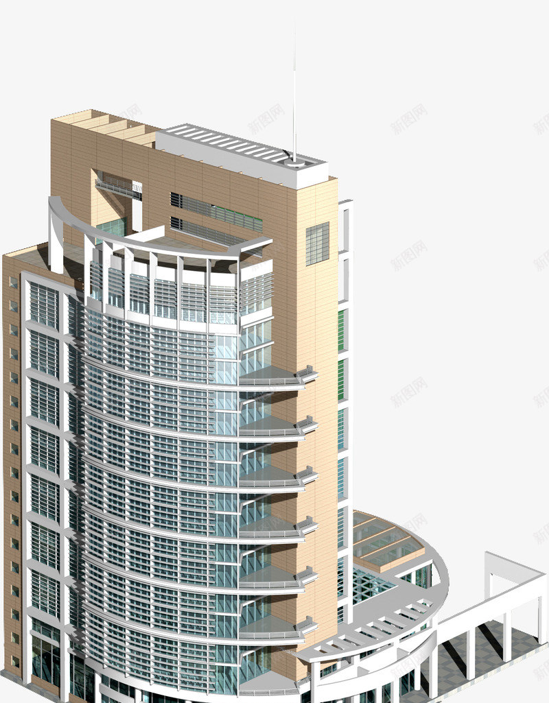 现代高楼建筑效果png免抠素材_新图网 https://ixintu.com 建筑 效果 现代 高楼