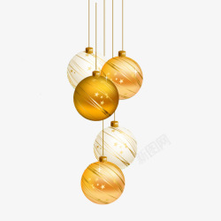 华丽的吊饰金色圣诞吊饰高清图片