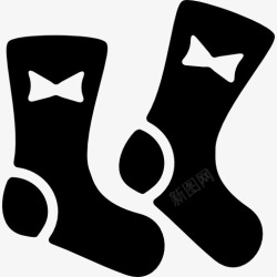 女性袜子袜子与Ribbons图标高清图片