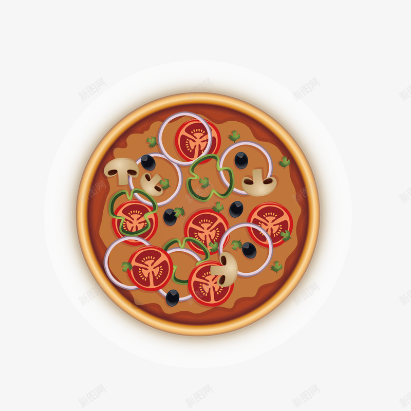 美食披萨矢量图ai免抠素材_新图网 https://ixintu.com 披萨 美食 矢量图