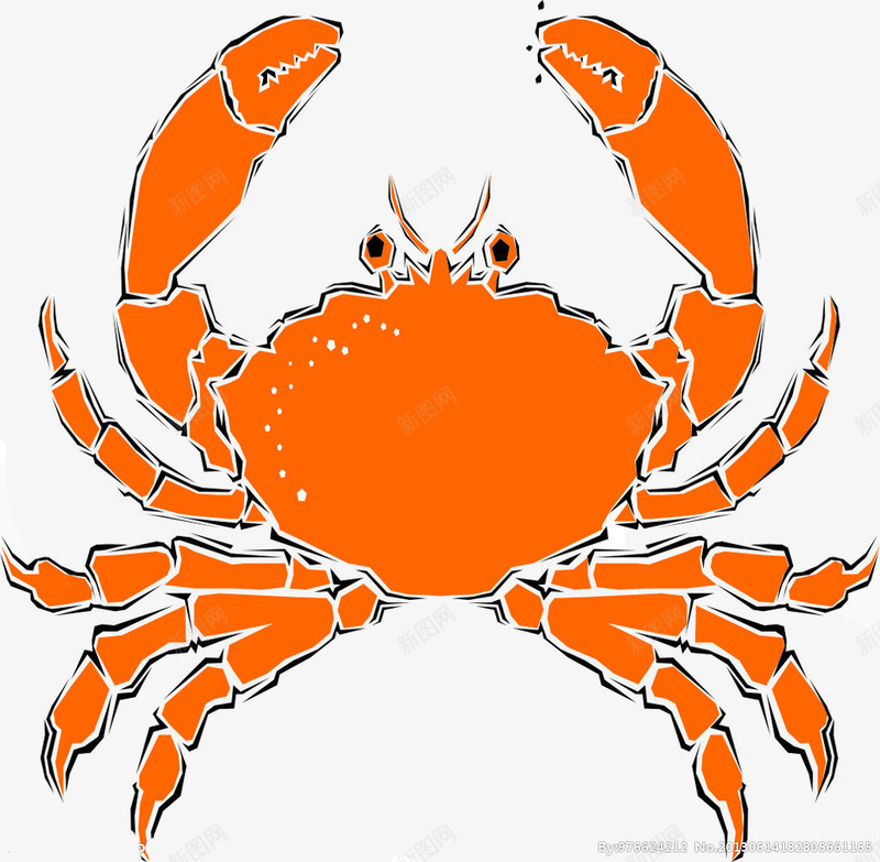 橙色大螃蟹png免抠素材_新图网 https://ixintu.com 大虾 橙色大螃蟹 海洋 生物