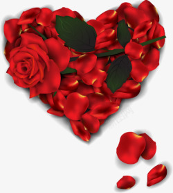 红色浪漫玫瑰花心花瓣素材