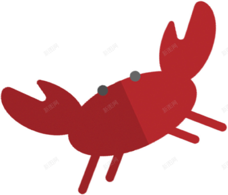 红色的螃蟹png免抠素材_新图网 https://ixintu.com 卡通 红色 螃蟹