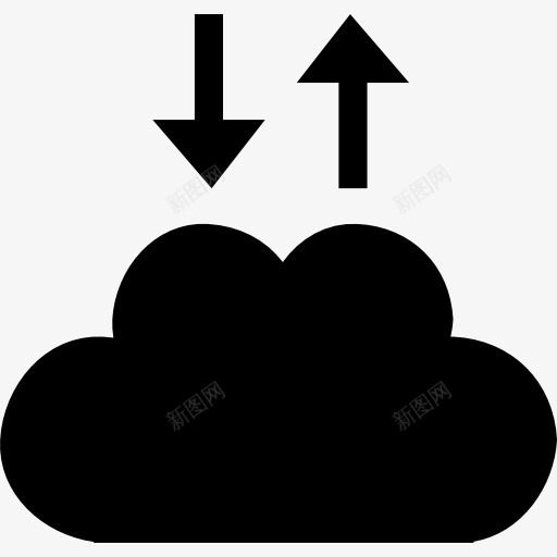 云交换接口符号向上和向下箭头图标png_新图网 https://ixintu.com 云 互联网 交换 向上和向下箭头 接口 数据交换 符号 象征