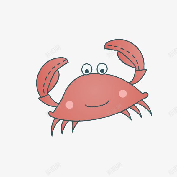 卡通动物螃蟹png免抠素材_新图网 https://ixintu.com 卡通动物螃蟹