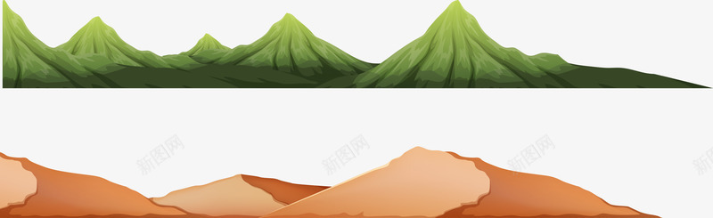 手绘山坡png免抠素材_新图网 https://ixintu.com 山坡 手绘 沙坡 沙子堆 沙漠 绿色小山坡 绿色的山