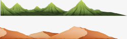 绿色的沙子手绘山坡高清图片
