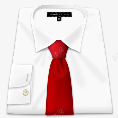 白衬衫纯红领带图标图标