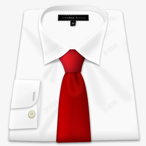 白衬衫纯红领带图标png_新图网 https://ixintu.com 图标 白衬衫 纯红 领带