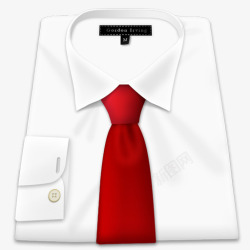 纯红白衬衫纯红领带图标高清图片