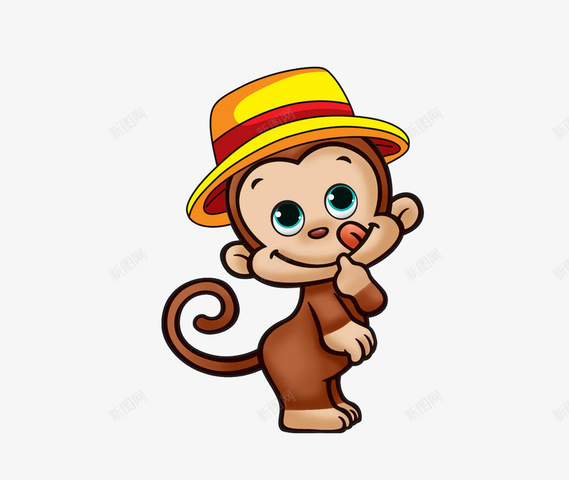调皮的猴子png免抠素材_新图网 https://ixintu.com 动物 卡通 猴子 调皮