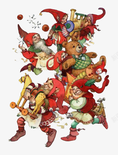 红帽子圣诞老人狂欢png免抠素材_新图网 https://ixintu.com 圣诞老人 圣诞节 欢庆 狂欢 红帽子