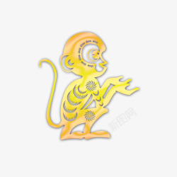 雕花猴猴年大吉雕花猴高清图片