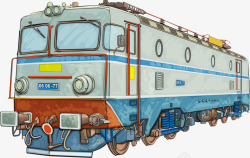 火车古老的手绘火车高清图片