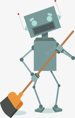 家务机器人做家务扫地的机器人矢量图高清图片