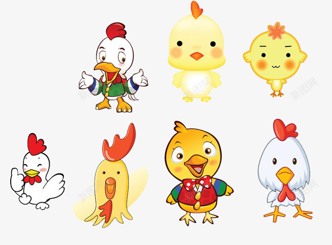 卖萌小鸡组png免抠素材_新图网 https://ixintu.com 卖萌 卡通 多样式 小鸡