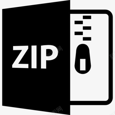 ZIP压缩文件格式的接口符号图标图标