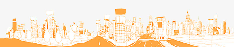 手绘风景插画城市风光png免抠素材_新图网 https://ixintu.com 城市插画 建筑 插画 素描 线构