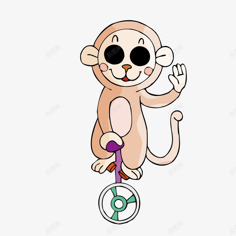 招手的小猴子png免抠素材_新图网 https://ixintu.com 动物 卡通 手绘 猴子
